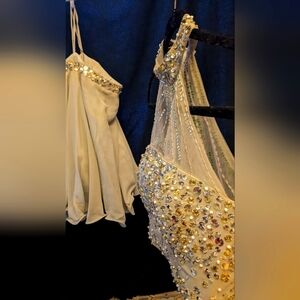 Split High neck 2pc Dress